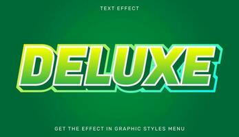 Deluxe editable text effect in 3d style vector