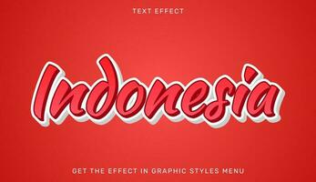 Indonesia editable text effect in 3d style vector