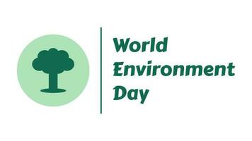 Vector illustration of world environment day banner in minimal design on white background