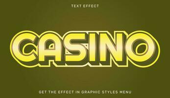 casino editable texto efecto en 3d estilo vector