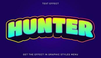 Hunter editable text effect in 3d style vector