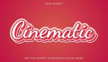 Cinematic editable text effect in 3d style vector