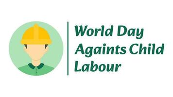 Vector illustration of World day against child labor in minimal design for banner and poster