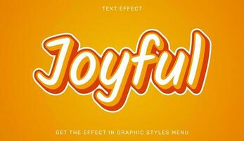 Joyful editable text effect in 3d style vector