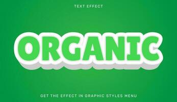 Organic editable text effect in 3d style vector