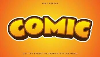 Comic editable text effect in 3d style vector