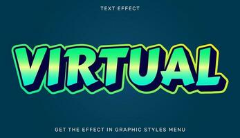 virtual editable texto efecto en 3d estilo vector