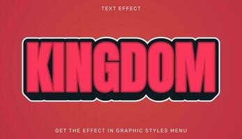 Kingdom editable text effect in 3d style vector