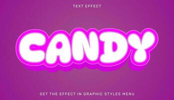 Candy editable text effect in 3d style vector