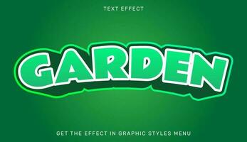 Garden editable text effect in 3d style vector