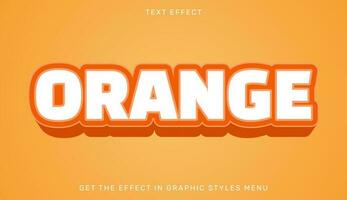 Orange editable text effect in 3d style vector