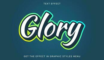 Glory editable text effect in 3d style vector