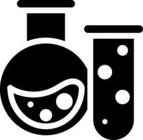 Glyph icon of beaker and test tube equipment. vector