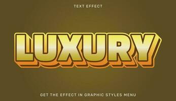 Luxury editable text effect in 3d style vector