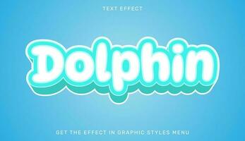 Dolphin editable text effect in 3d style vector