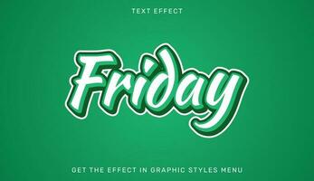 Friday text effect in 3d style vector
