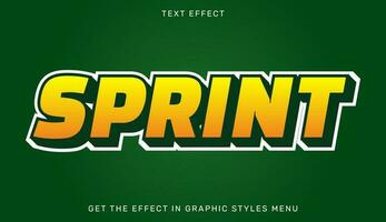 Sprint editable text effect in 3d style vector