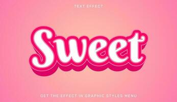 Sweet editable text effect in 3d style vector