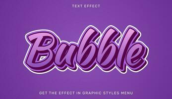 Bubble editable text effect in 3d style vector