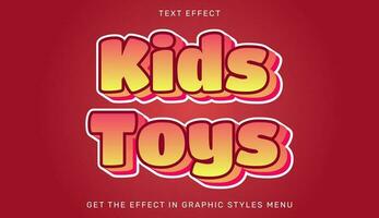 Kids toys editable text effect in 3d style vector