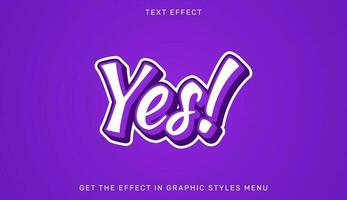 Yes editable text effect in 3d style vector