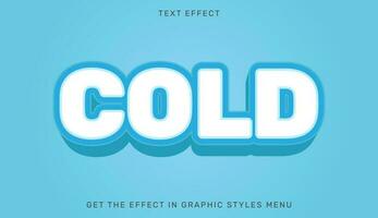 Cold editable text effect in 3d style vector