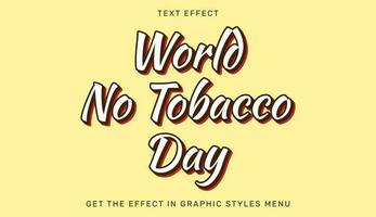 World no tobacco day text effect template vector