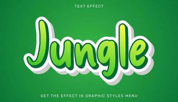 Jungle editable text effect in 3d style vector