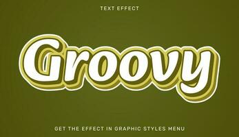 Groovy editable text effect in 3d style vector