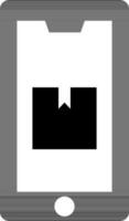 Online delivery from smartphone flat icon. vector