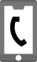 Call on smartphone screen icon in glyph  style. vector