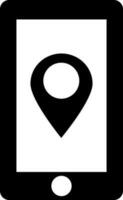 Location tracking from smartphone flat icon. vector