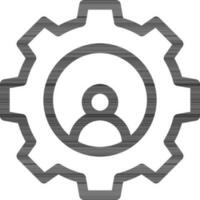 User settings or management icon in line art. vector