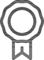 Badge medal icon in black thin line art. vector