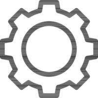 Setting or cogwheel icon in black thin line art. vector