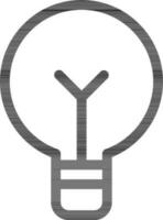 Lighting bulb or idea icon in black line art. vector