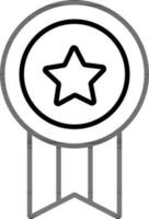 Star badge icon in thin line art. vector