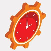 Isolated clock element in isometric style. vector