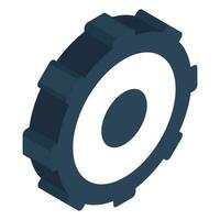Cogwheel or setting isometric element on white background. vector