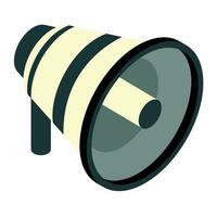 Illustration of megaphone isometric element. vector