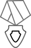 Shield badge medal icon in line art. vector