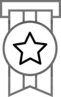 Star badge icon in thin line art. vector