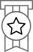 Star badge icon in thin line art. vector