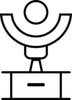 Sport trophy award icon in thin line art. vector