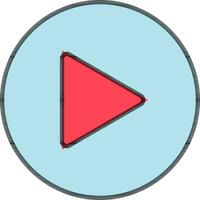 Play Button icon in blue and red color. vector