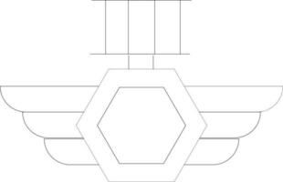 Pilot medal icon in thin line art. vector