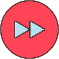 Forward Play Skip Button icon in blue and red color. vector
