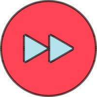 Forward Play Skip Button icon in blue and red color. vector