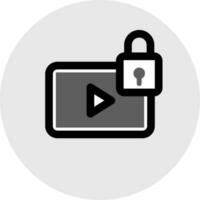 Video Lock icon icon in flat style. vector