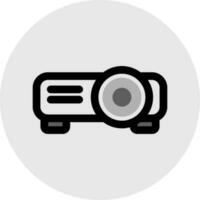 vídeo proyector icono en plano estilo. vector